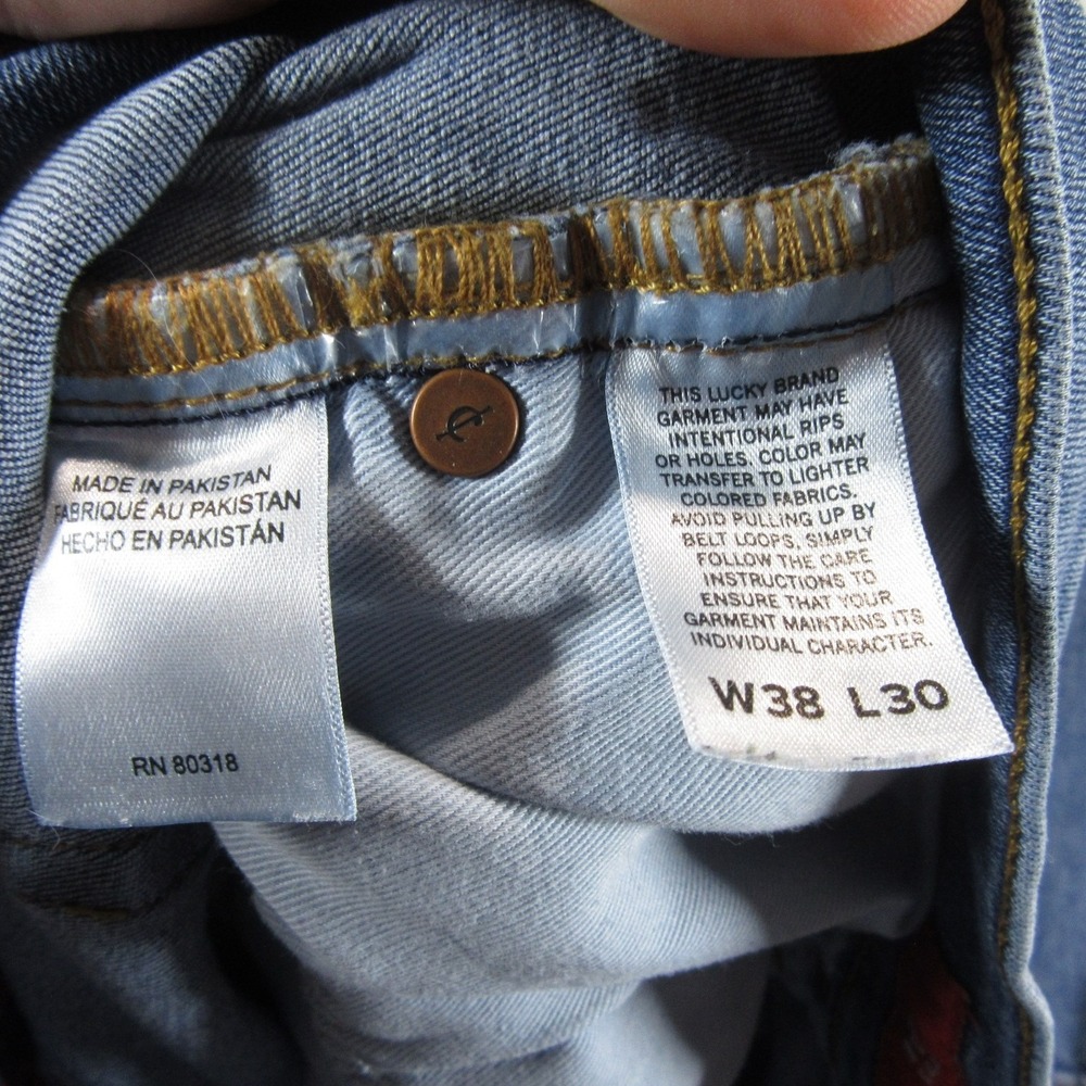 Lucky Brand Mens Jeans 213 38 x 30 Straight Fit Stretch Cotton Polyester Pocket - Picture 8 of 11